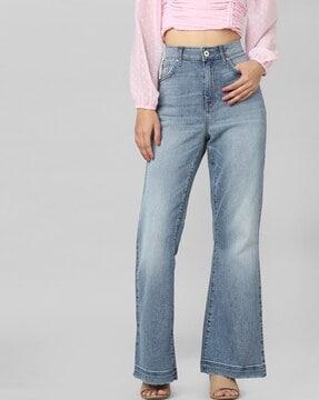 high-rise bootcut jeans