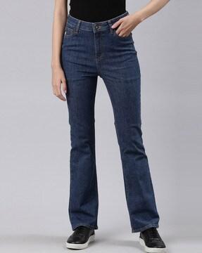 high-rise bootcut jeans