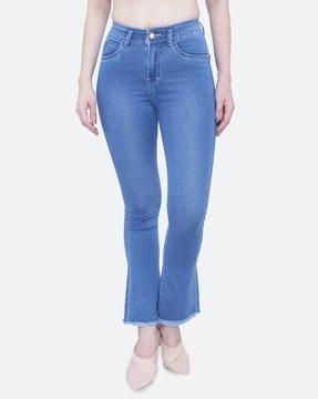 high-rise bootcut jeans