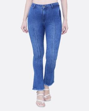 high-rise bootcut jeans