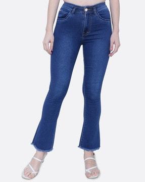 high-rise bootcut jeans