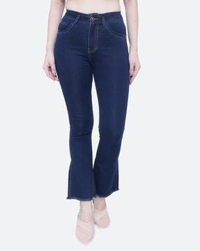 high-rise bootcut jeans