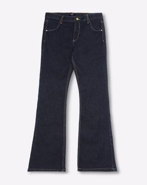 high-rise bootcut jeans