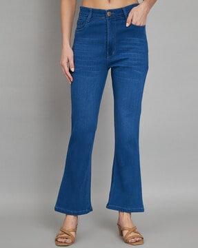 high-rise bootcut jeans