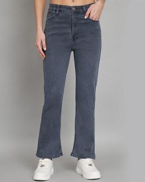 high-rise bootcut jeans