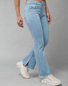 high-rise bootcut stretch jeans