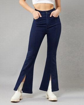 high-rise bootcut stretch jeans