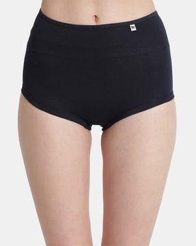 high-rise boy shorts with elasticated waist