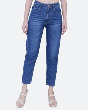 high-rise boyfriend jeans