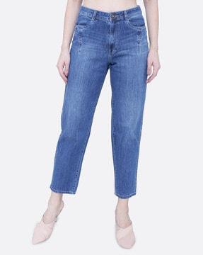 high-rise boyfriend jeans