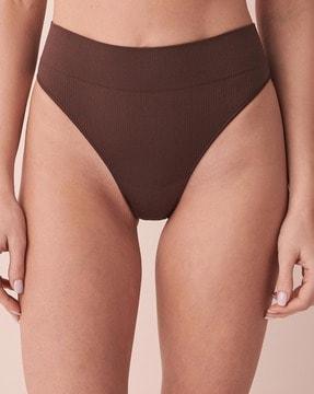 high-rise brazillian panties with elasticated waist