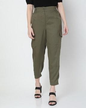 high-rise cargo pants