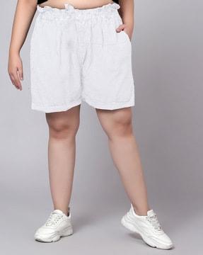 high-rise city shorts with elasticated waist