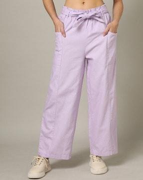 high-rise cotton palazzo pants