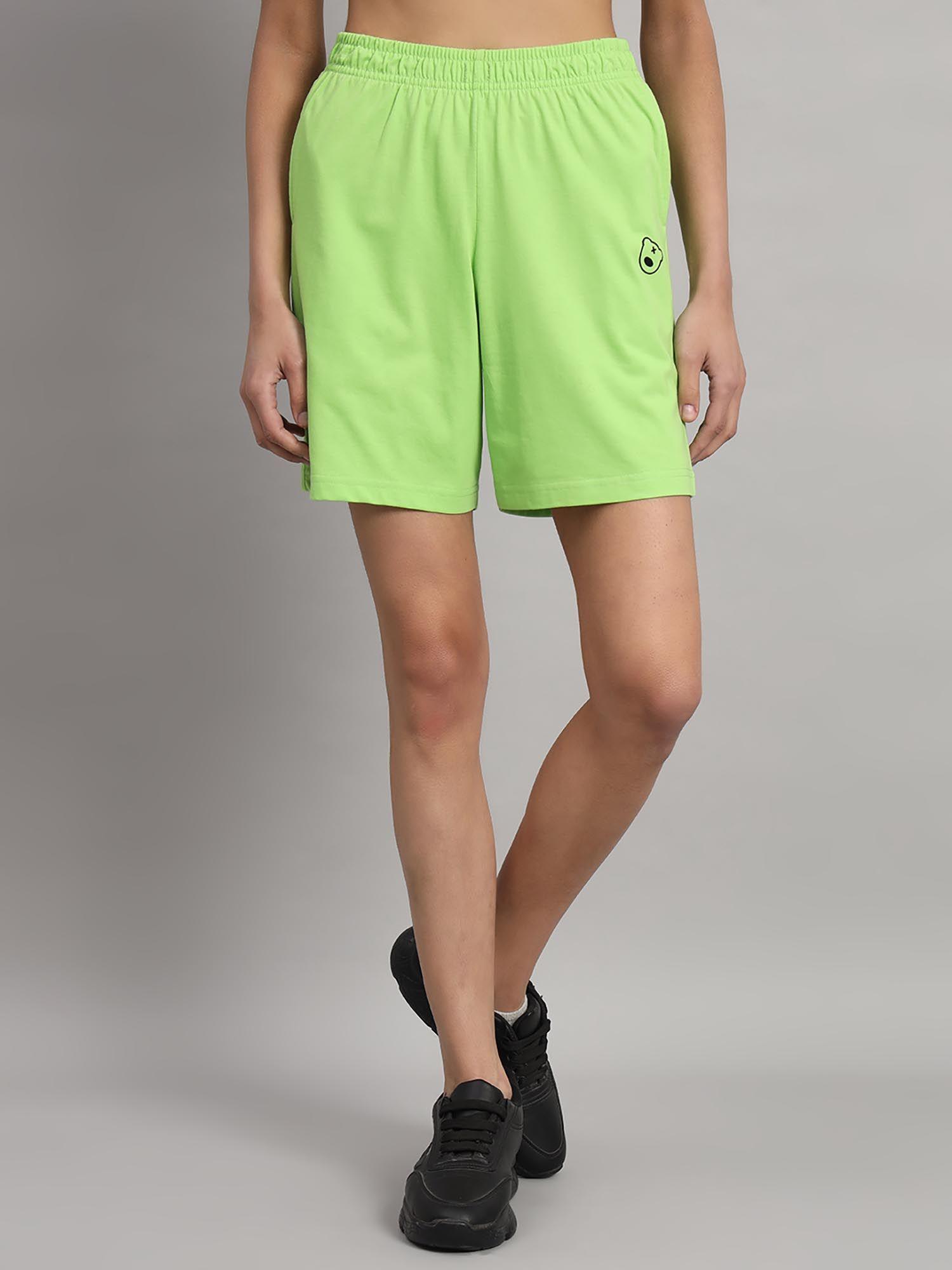 high-rise cotton teddy logo parrot shorts