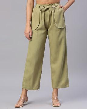 high-rise culottes with belt tie-up