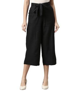 high-rise culottes with belt