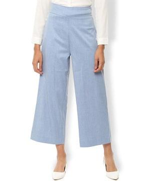 high-rise culottes with zip closure