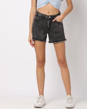 high-rise denim shorts