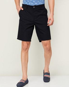 high-rise denim shorts