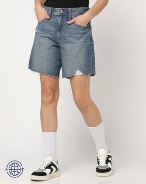 high-rise denim shorts