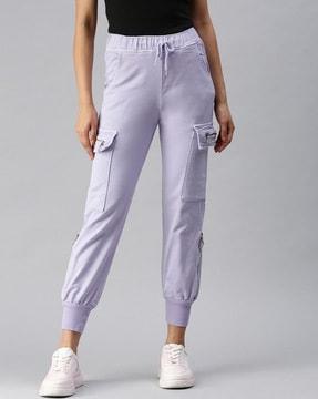 high-rise drawstring jogger jeans