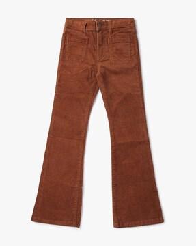 high-rise flared corduroy jeans