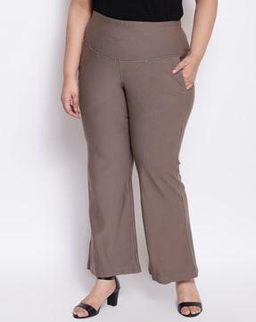 high rise flared trousers