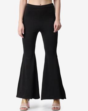 high-rise flared trousers