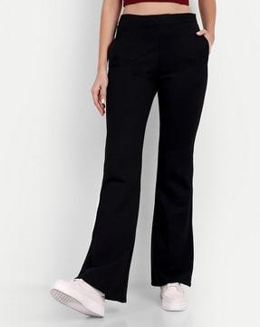 high-rise flared trousers