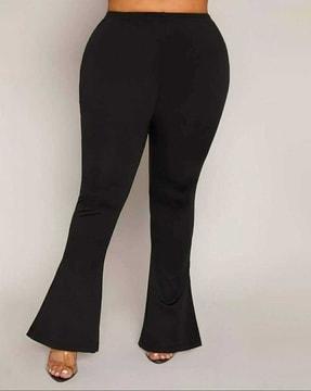 high-rise flared trousers