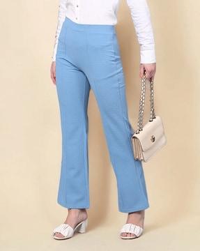 high-rise flared trousers