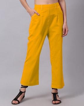 high-rise flared trousers