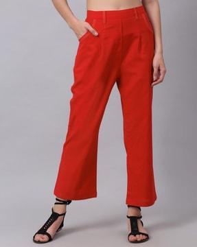 high-rise flared trousers