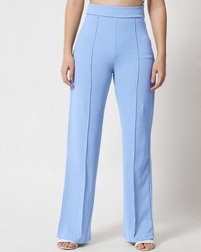 high-rise flat-front pants