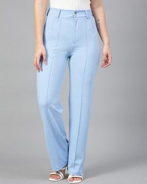 high-rise flat-front pants