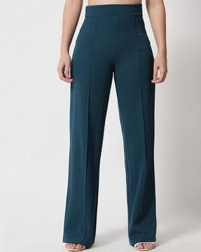 high-rise flat-front pants