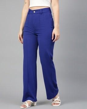 high-rise flat-front pants