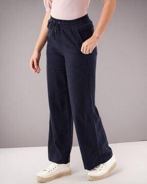 high-rise flat-front pants