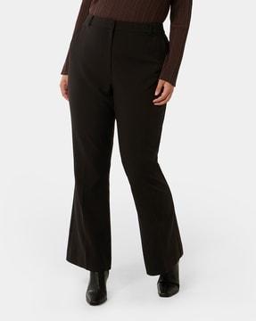 high-rise flat-front pants