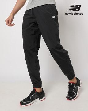 high-rise joggers with elasticated drawstring waist