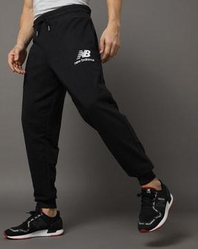 high-rise joggers with elasticated drawstring waist