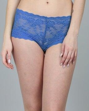 high rise lace boyshorts with elasticated waist