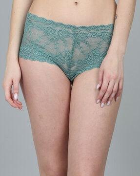 high rise lace boyshorts with elasticated waist