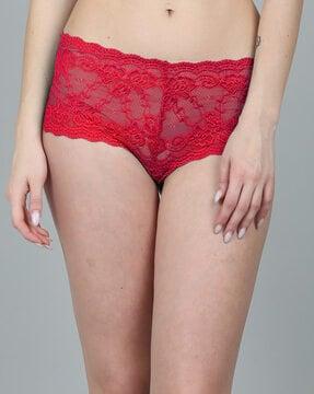 high-rise lace boyshorts