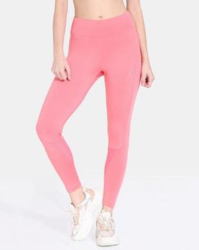 high-rise leggings with elasticated waistband