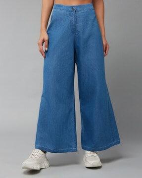 high-rise lightweight wide-leg pants