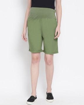 high-rise maternity bermuda shorts