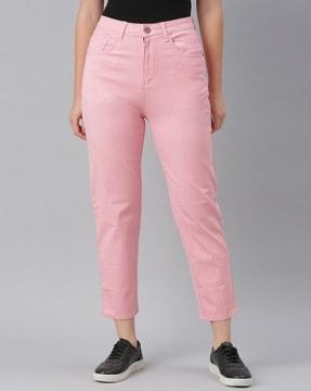 high-rise non-stretch jeans