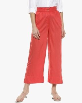 high rise palazzo pants with insert pockets